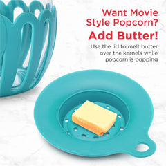 Ecolution Patented Micro-Pop Microwave Popcorn Popper with Temperature Safe Glass, 3-in-1