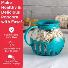 Ecolution Patented Micro-Pop Microwave Popcorn Popper with Temperature Safe Glass, 3-in-1