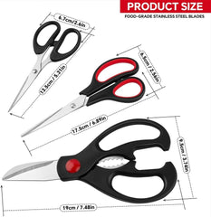 `QtoiKce Kitchen Shears Set – 3 Pack Stainless Steel